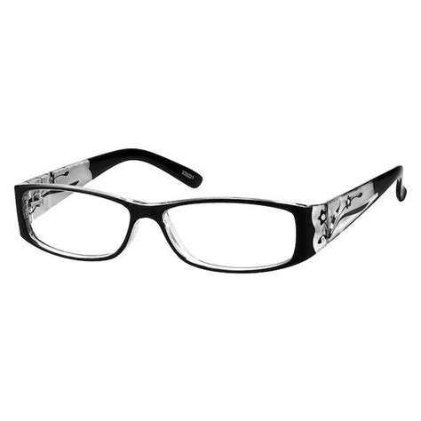 zenni women s rectangle prescription eyeglasses black plastic in 2020