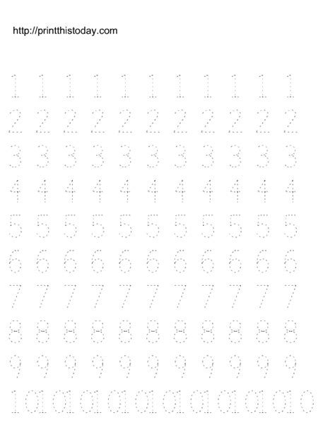 printable worksheets  kids dotted numbers  trace