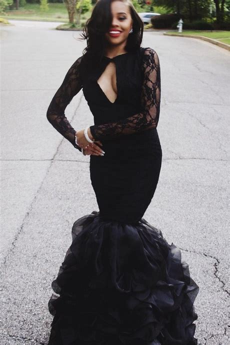 Black Long Sleeve Prom Dresses 2018