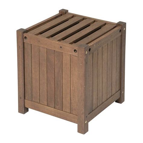 plow hearth outdoor eucalyptus square wood planter box wayfair