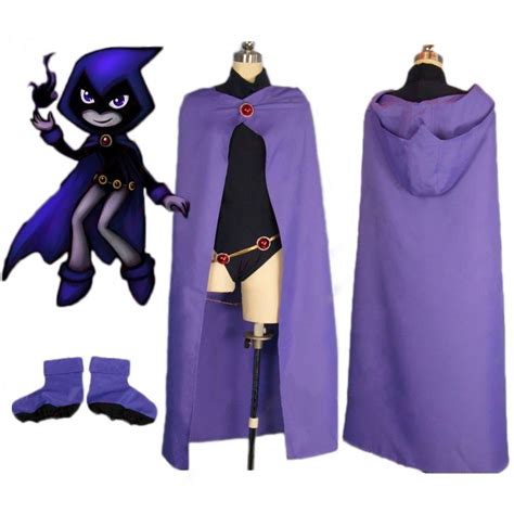 Teen Titans Go Raven Women Cosplay Costume Halloween Fancy