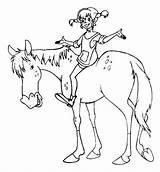 Pippi Coloring Longstocking Pages Horse Print Printable Riding Getdrawings Color Getcolorings sketch template