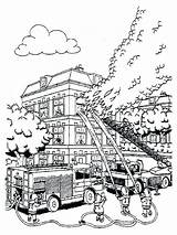 Fire Coloring Pages Kids Putting Truck Engine Firefighters Bestcoloringpagesforkids Visit Department sketch template