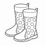 Boots Coloring Rubber Cartoon Shoe Book Children Collection Colouring Dreamstime Illustrations Vectors Clipart sketch template