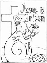 Easter Coloring Religious Pages Jesus Risen Kids sketch template