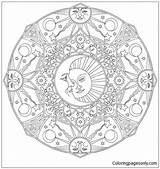 Celestial Pages Haven Creative Coloring Mandalas Mandala Color Printable Coloringpagesonly sketch template