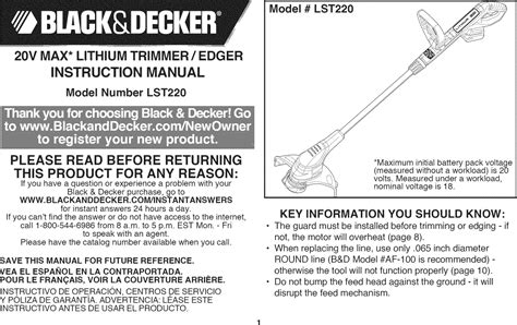 black decker lst type  user manual trimmer manuals  guides