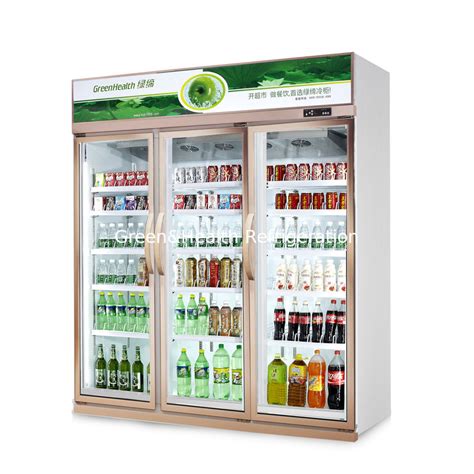 Three Glass Door Commercial Beverage Cooler With 5 Layers