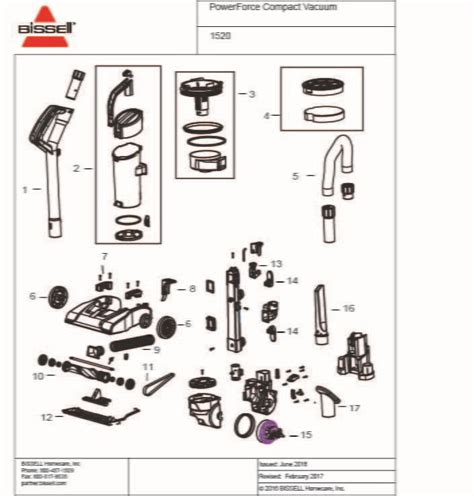 schematic parts book  bissell model  powerforce compact vacuumsrus