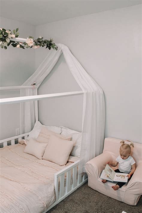 toddler blush floral room toddler floor bed toddler house bed diy toddler bed