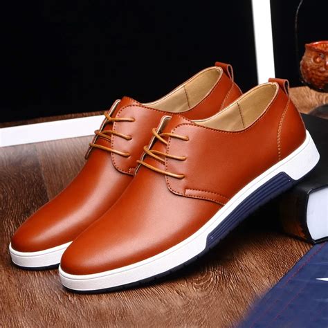 men shoes spring summer   fashion comfortable flat shoes  men luxury leather casual