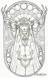 Pagan Wiccan Yoni Colouring Wicca Arte Nata Artblog Colorear Shadows Hamlet Lineart Uterus Buch Obscura Natasailincic Norse Bos Libro Tattoo sketch template