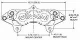 D8 Caliper Rear Wilwood Drawing Brake sketch template