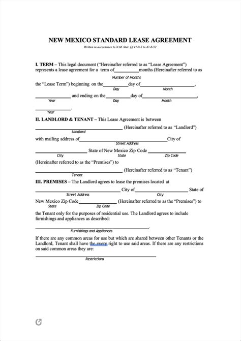mexico rental lease agreement templates  word