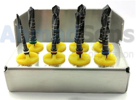 6pcs dental implant black titanium coated drills kit external