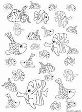 Coloring Fishes Little Pages Printable Adult Color Cute Simple Pisces Kids Print Fish Drawing Water Worlds Adults Book Olivier Disney sketch template