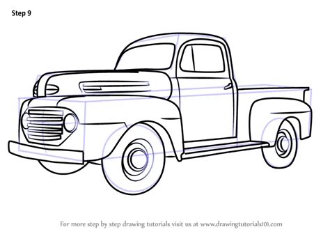 learn   draw vintage truck  vintage step  step drawing
