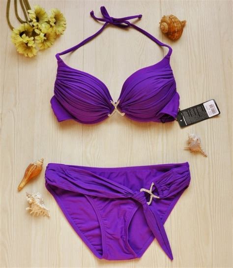 25 38 The Beautiful Decorative Dark Purple Bikini Swimsuit