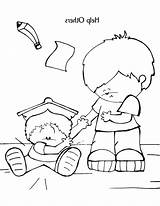 Coloring Others Helping Pages Serving Children Kids Color Getcolorings Printable Getdrawings Bible sketch template