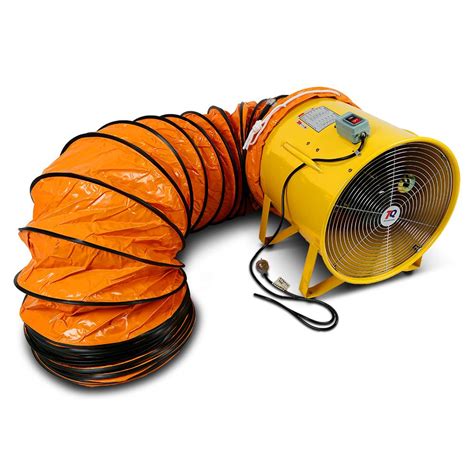 tradequip   mm   portable ventilation fan   flexible ducting