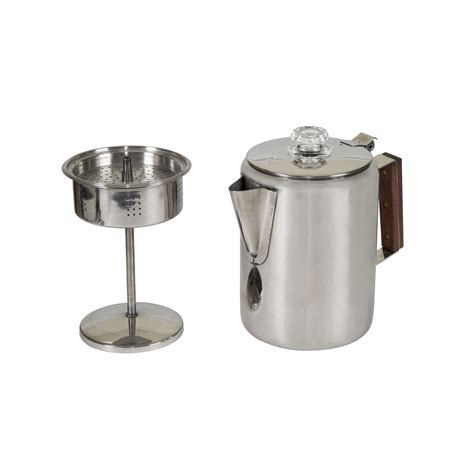 Stansport 9 Cup Percolator Coffee Pot Stainless Steel Camping Outdoor