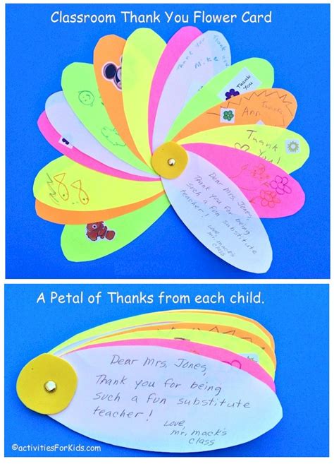 classroom   card flower kids write individual   notes