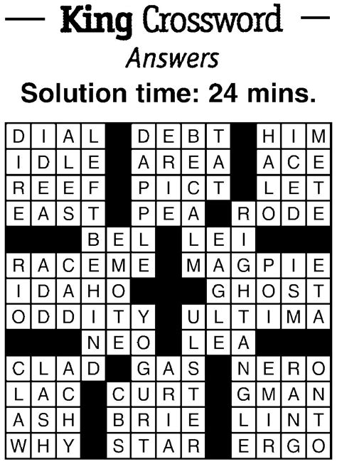 crossword puzzle answers 12 7 site