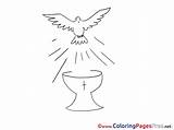 Coloring Pages Christening Pigeon Cup Sheet Title sketch template