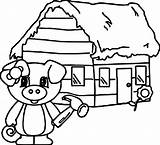 Coloring Pigs Little House Wood Three Pages Houses Clipart Old Drawing Printable Straw Drawings Color Designlooter Getcolorings 37kb 1733 Cartoon sketch template