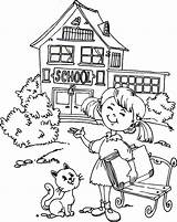 Coloring School Pages Back Little House Schools Days Printable Go Girl Learn Colouring Print Want Happy Drawing Kids Color Sheet sketch template