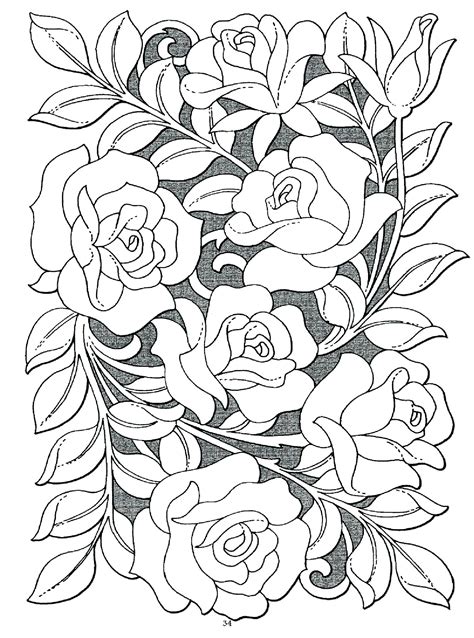 detailed flower coloring pages coloring pictures