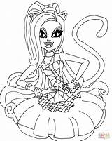 Monster High Coloring Pages Catty Noir Printable Colouring Para Colorear Clawdeen Wolf Drawing Nile Color Print Book Dolls Valentine Printables sketch template