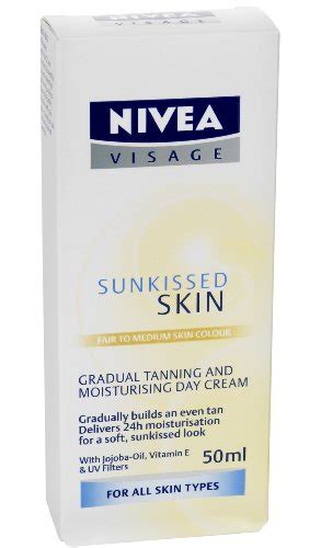 nivea visage sunkissed skin soft tanning moisturising day cream fair to medium 50ml b0026l7e9q