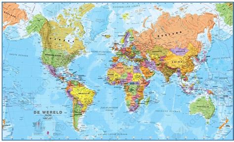 mi wereldkaart staatkundig nederlands kaarten en atlassennl