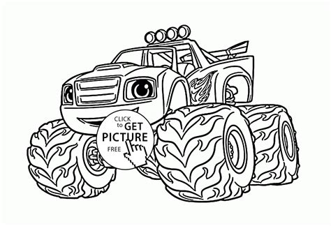 blaze monster truck cartoon coloring page  kids transportation