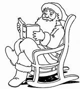 Santa Coloring Claus Pages Reading Popular sketch template