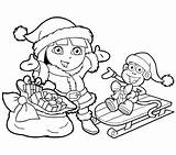 Dora Kinder Kerst Kleurplaten Kleurplaat Coloring sketch template