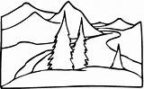 Landscape Simple Coloring Pages Drawing Landscapes Beautiful Draw Printable Colouring Scenery Nature Getdrawings Clipartmag sketch template