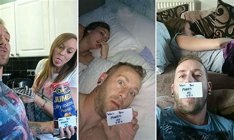 man begs pregnant girlfriend to marry him by snapping selfies with messages daily mail online