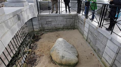 plymouth rock landmark vandalized    anniversary wnepcom