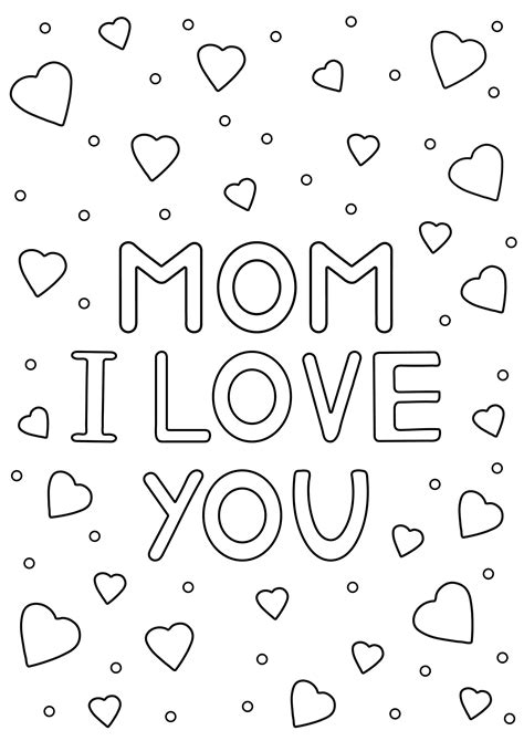 mom  love  card  mother coloring page paper digital