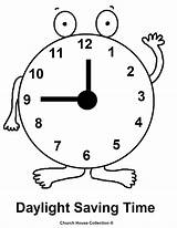 Coloring Savings Daylight Time Pages Clock Kids sketch template