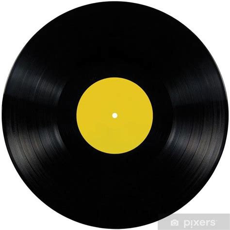 vinyl lp album disc isolated long play disk blank record yellow poster