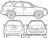 Acura Mdx Blueprintbox 2003 Integra sketch template