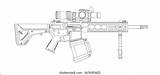 Ar15 Vector Rifle Lineart Shutterstock These sketch template