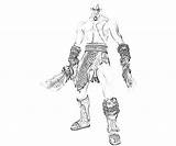 Deus Guerra Kratos Colorir Tudodesenhos sketch template