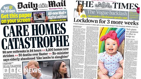 newspaper headlines coronavirus care homes catastrophe  stick