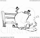 Sheep Outline Sleepy Fence Clip Toonaday Royalty Illustration Cartoon Rf Clipart sketch template