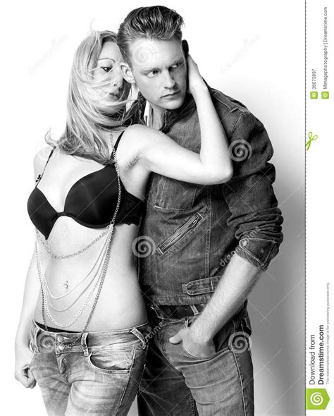 Male And Female Fashion Model In Sensual Pose Royalty Free Stock