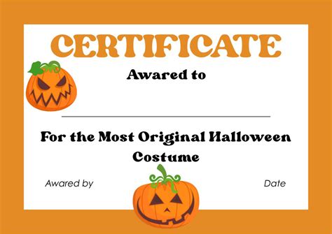 costume certificate printable  printable  templates